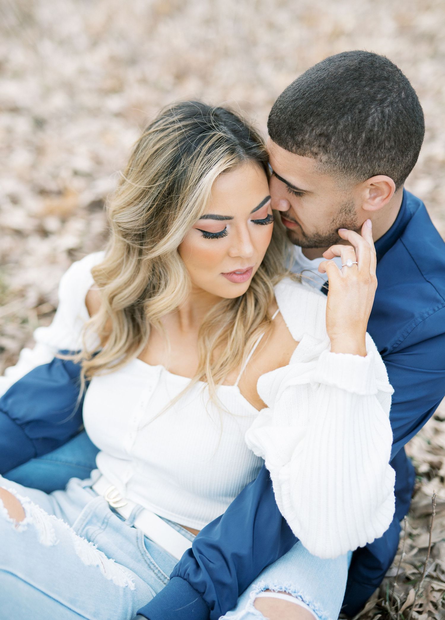 Light and airy film engagement Session at the Rose Gardens and Art Center in Des Moines, Iowa