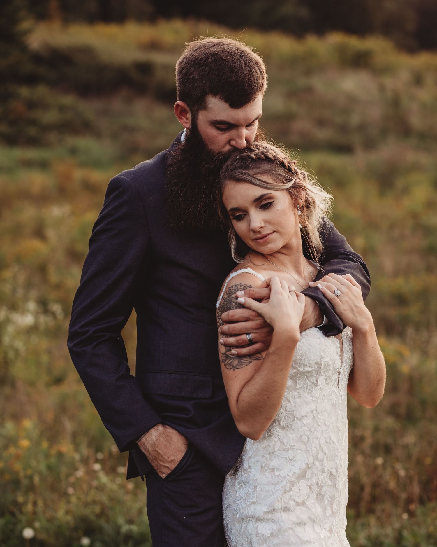 Professional wedding photo - bride and groom
