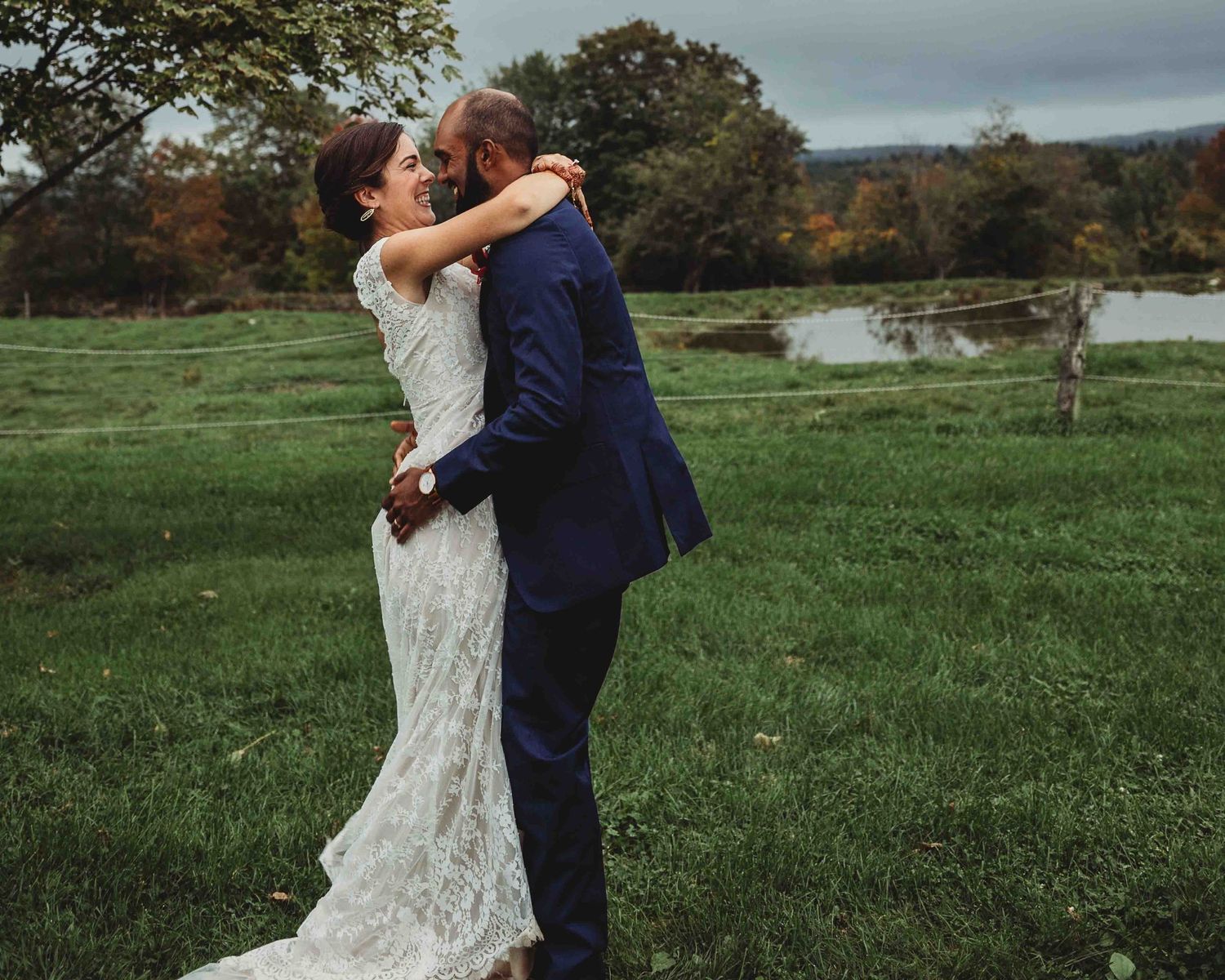 Professional wedding photo - bride and groom