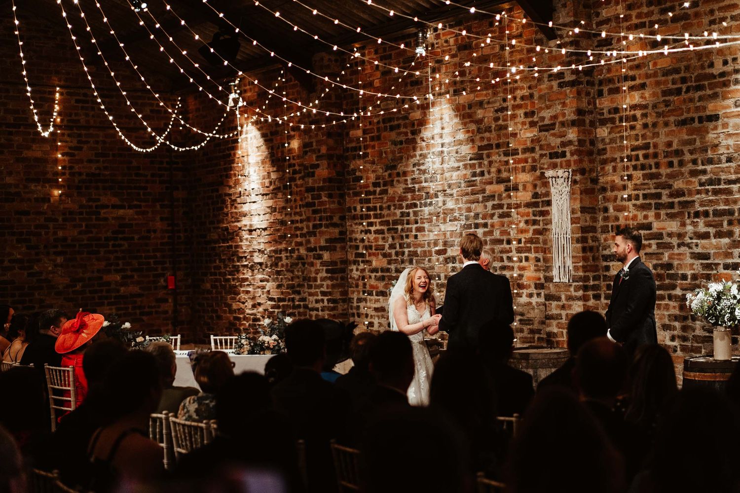 Bride and Groom share a laugh at Kinkell Byre Wedding Photography