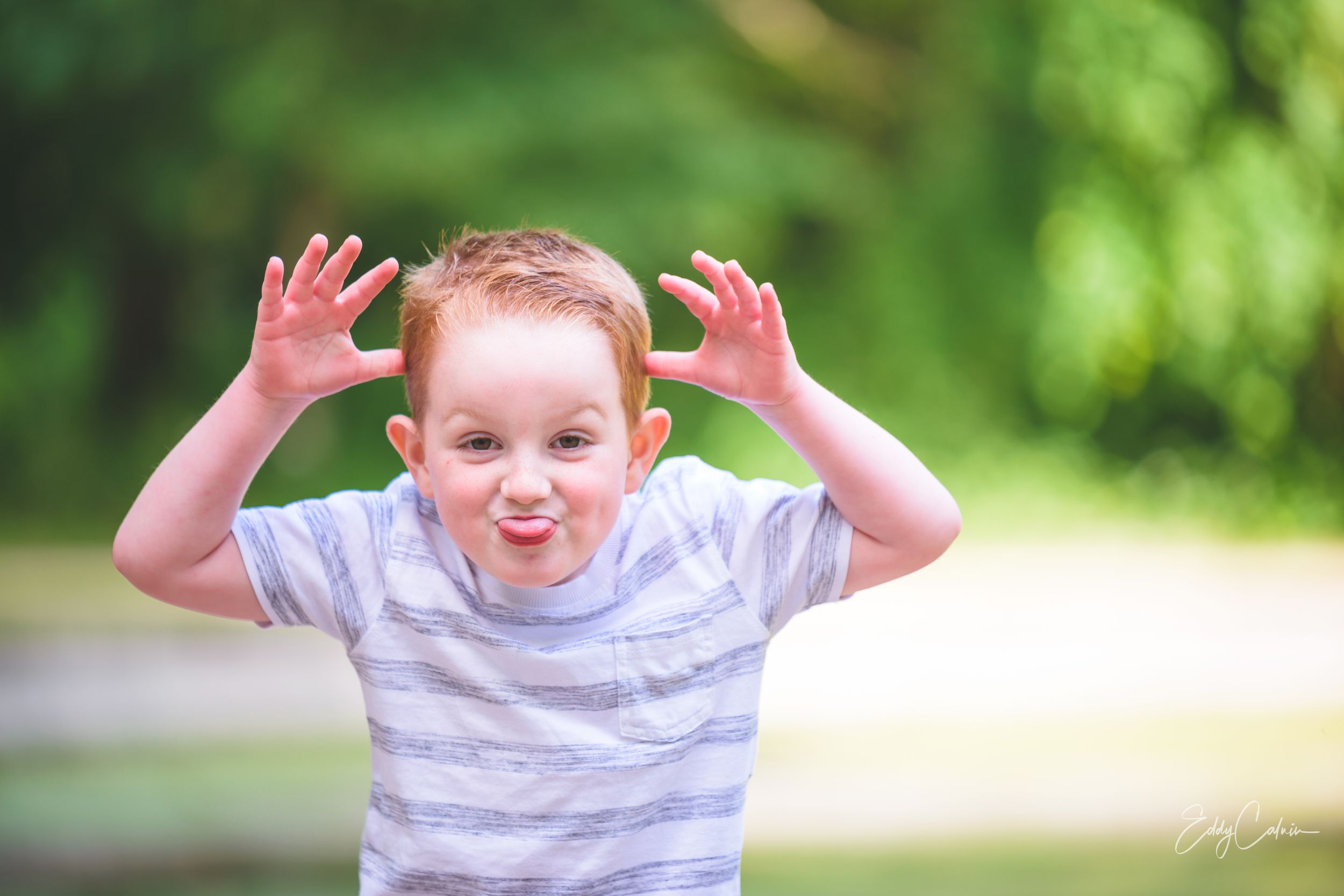 Young boy pulling faces, antrim family photographer
