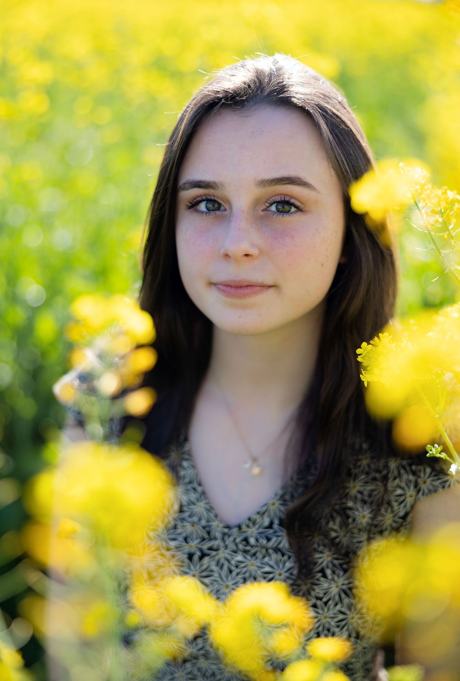 Senior Portrait in Mustard Field Orland, California, Northern California