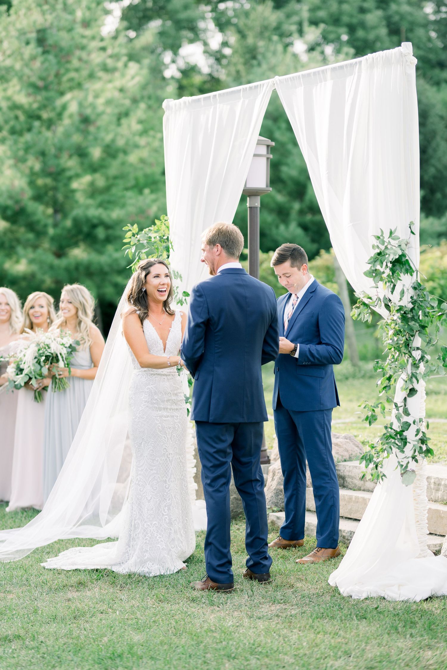Vineyard photos with white willow events at Prairie Moon Winery wedding in Ames, Iowa