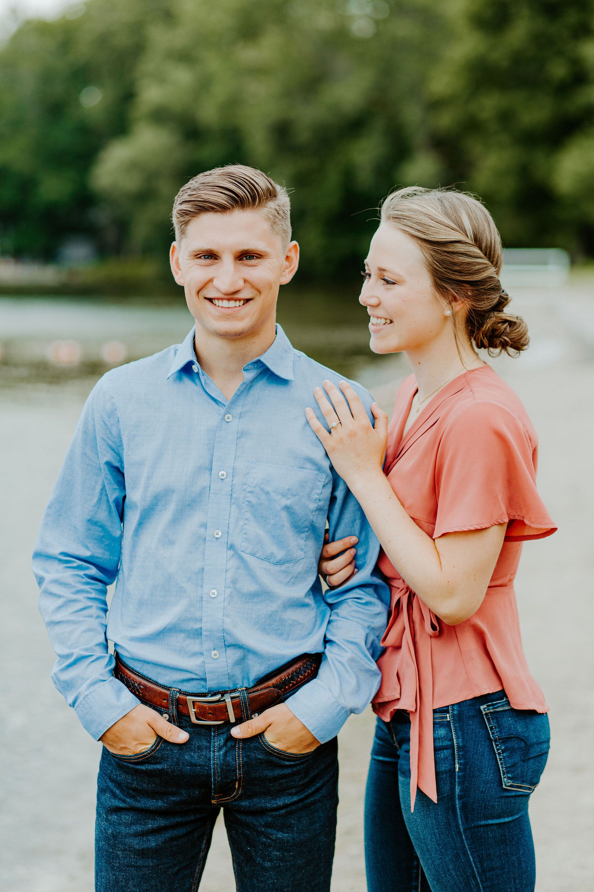 moody romantic engagement at long point state park katie graham photography traveling destination wedding photographer