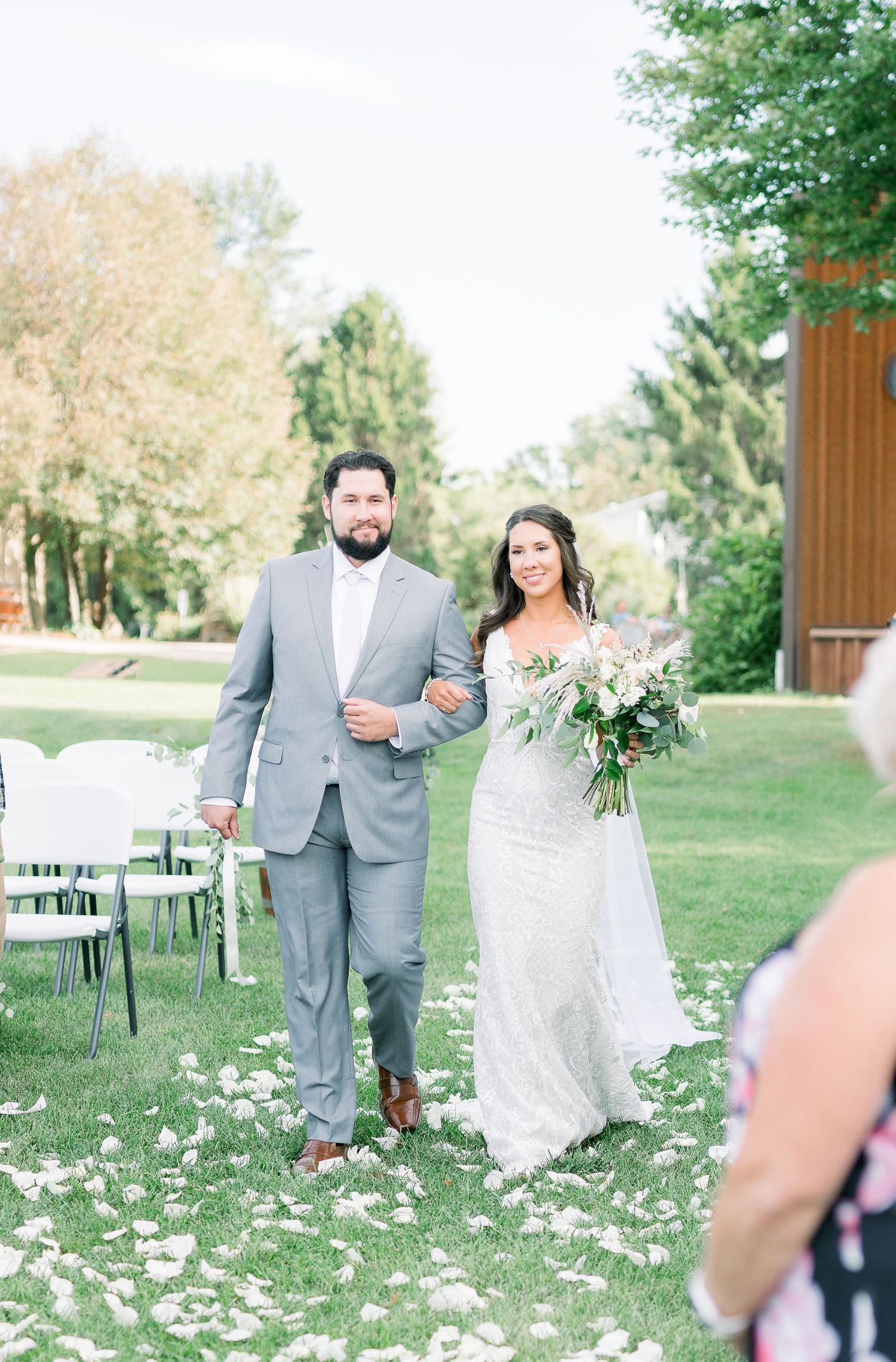 Vineyard photos with white willow events at Prairie Moon Winery wedding in Ames, Iowa
