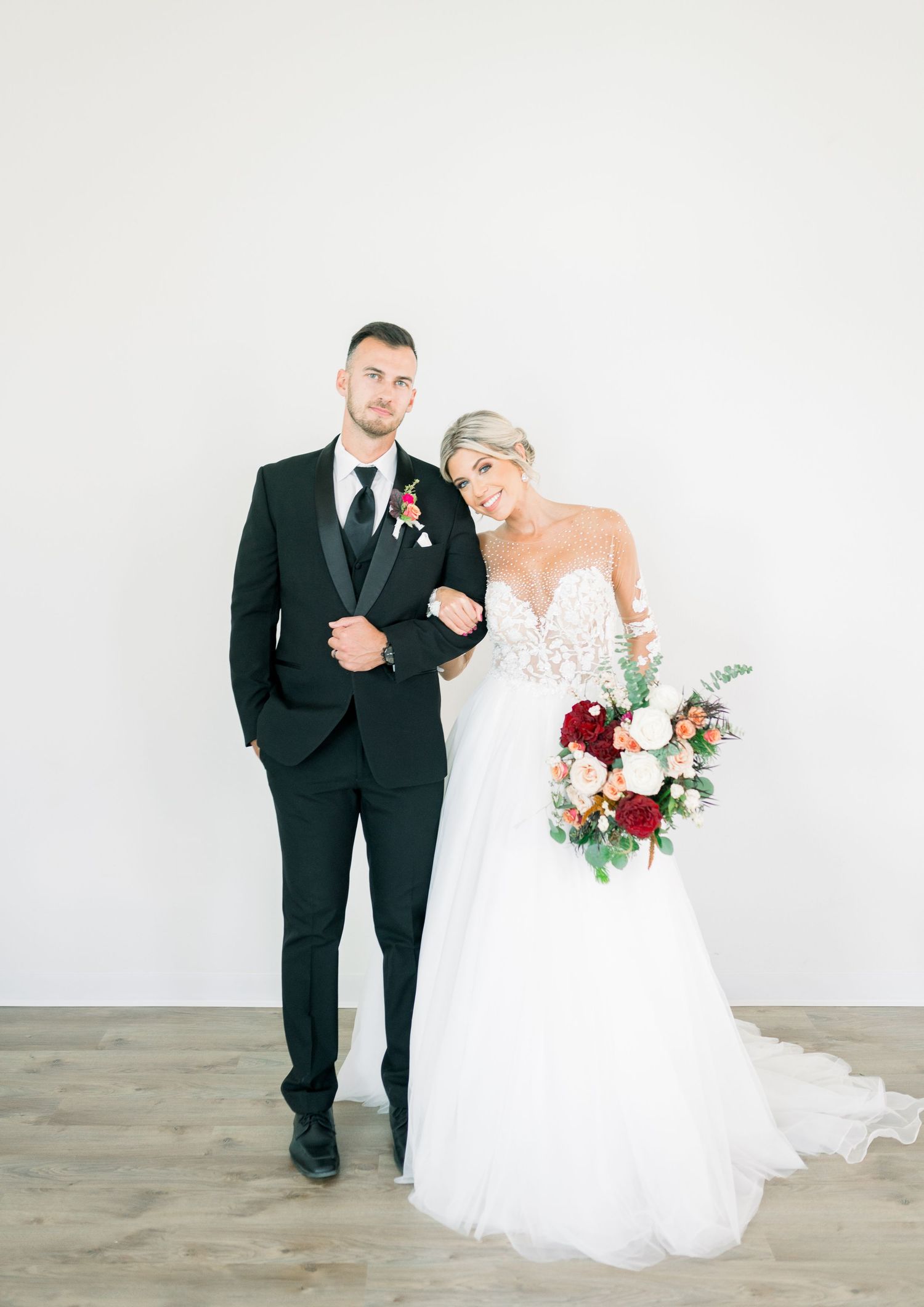 Light and airy 1868 Farmhouse Wedding in Boone, Iowa with Modern Dress bridal gown