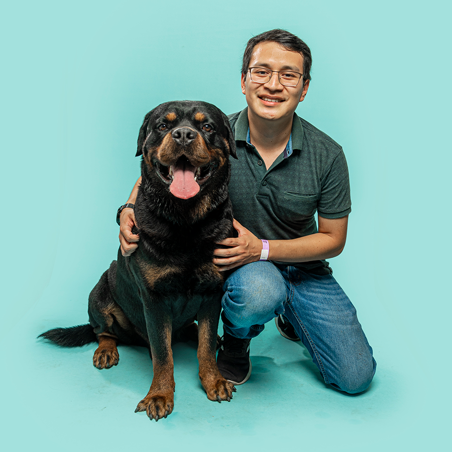 Owner and pet portrait