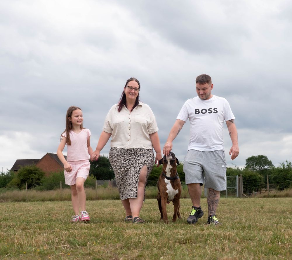 Derby secure field engagement shoot with children and dog