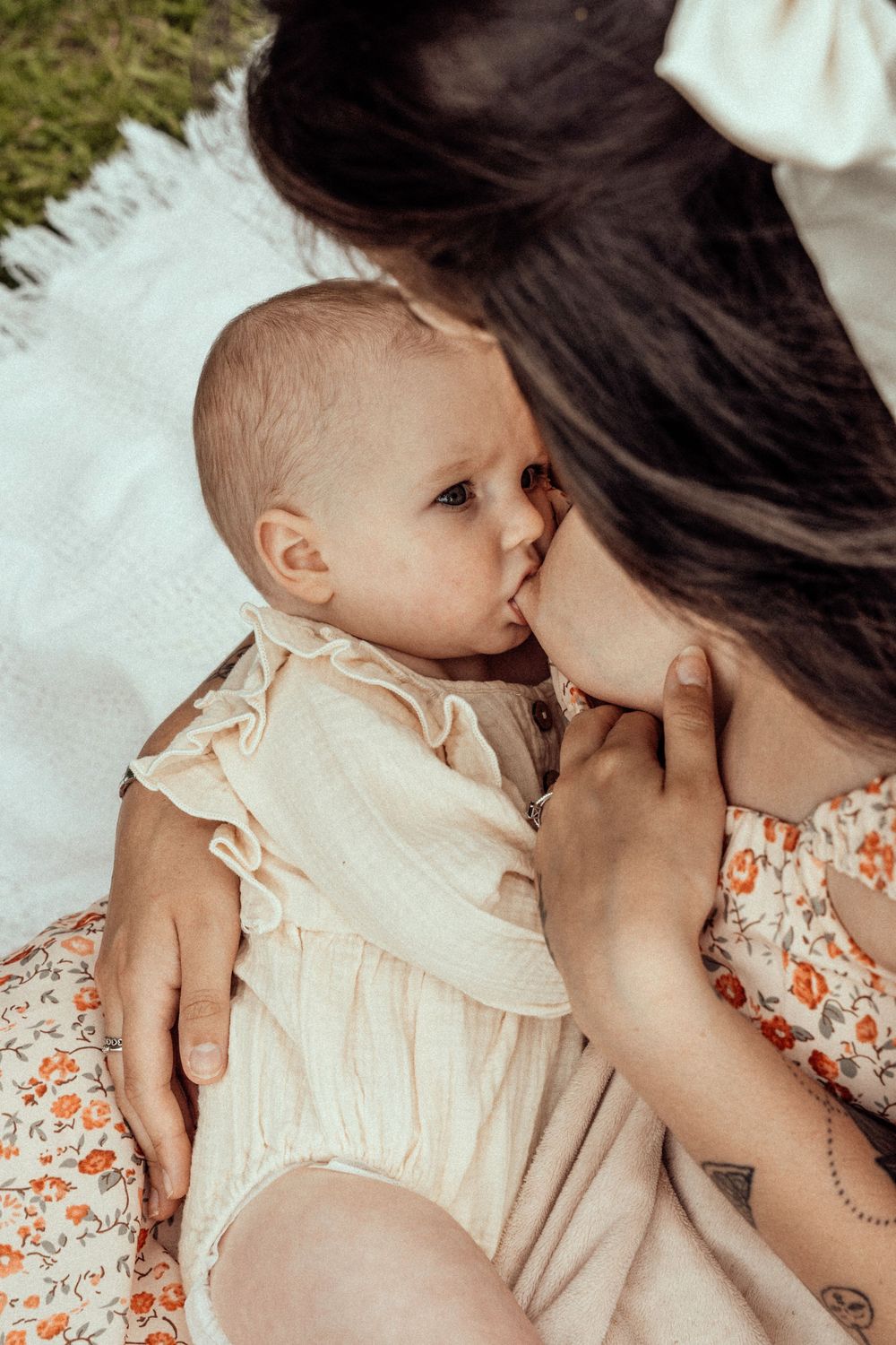 Mother breastfeeding baby