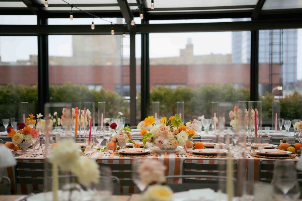Summer Wedding Color Palette Set Up at Morgan's on Fulton