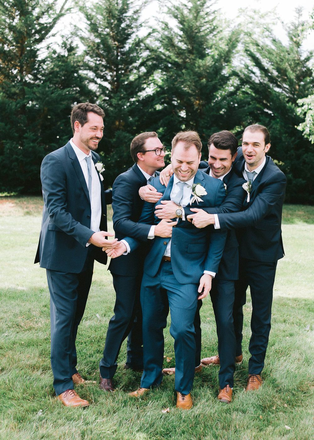 Groom and groomsmen portrait