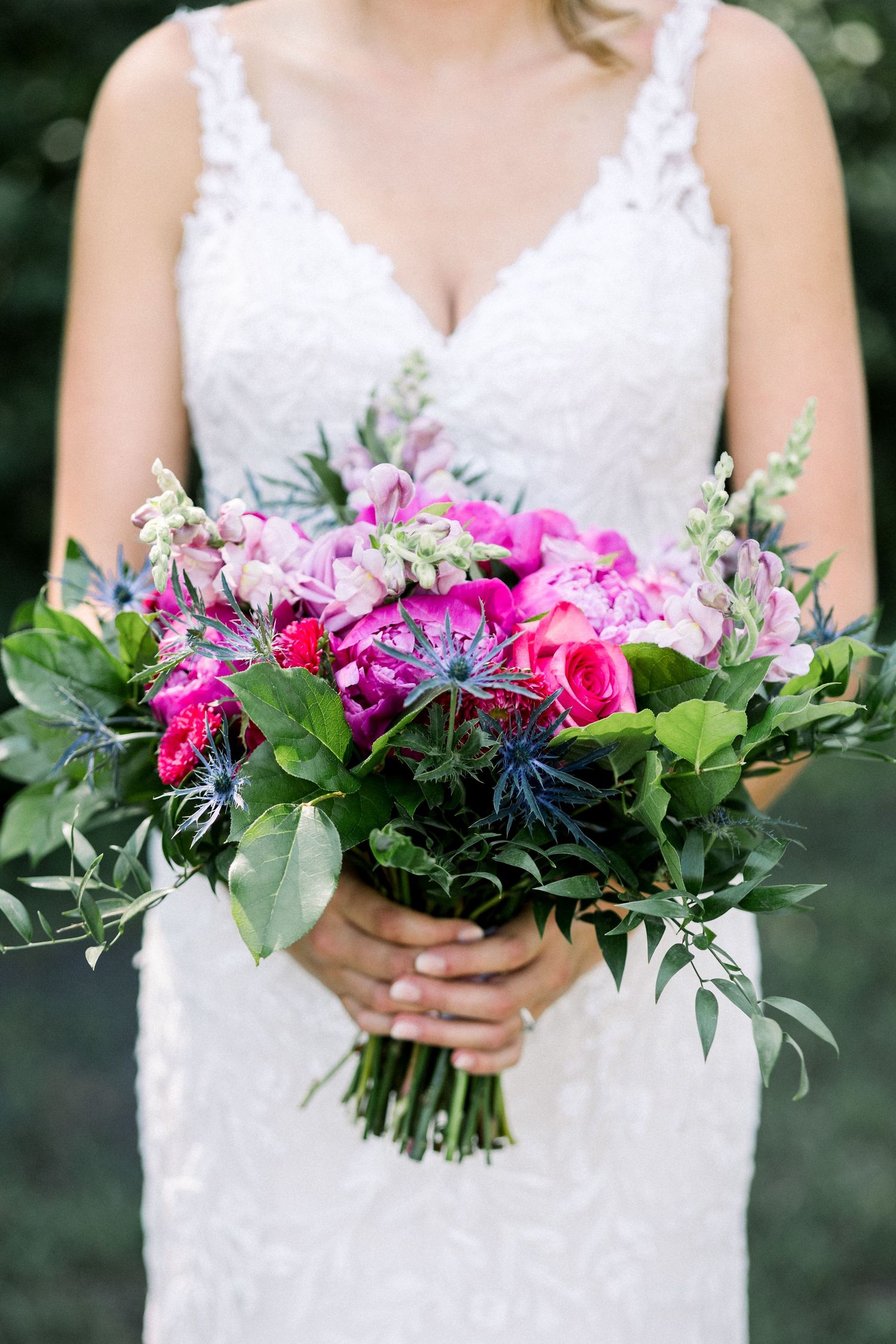 Vibrant fresh flower bridal bouquet