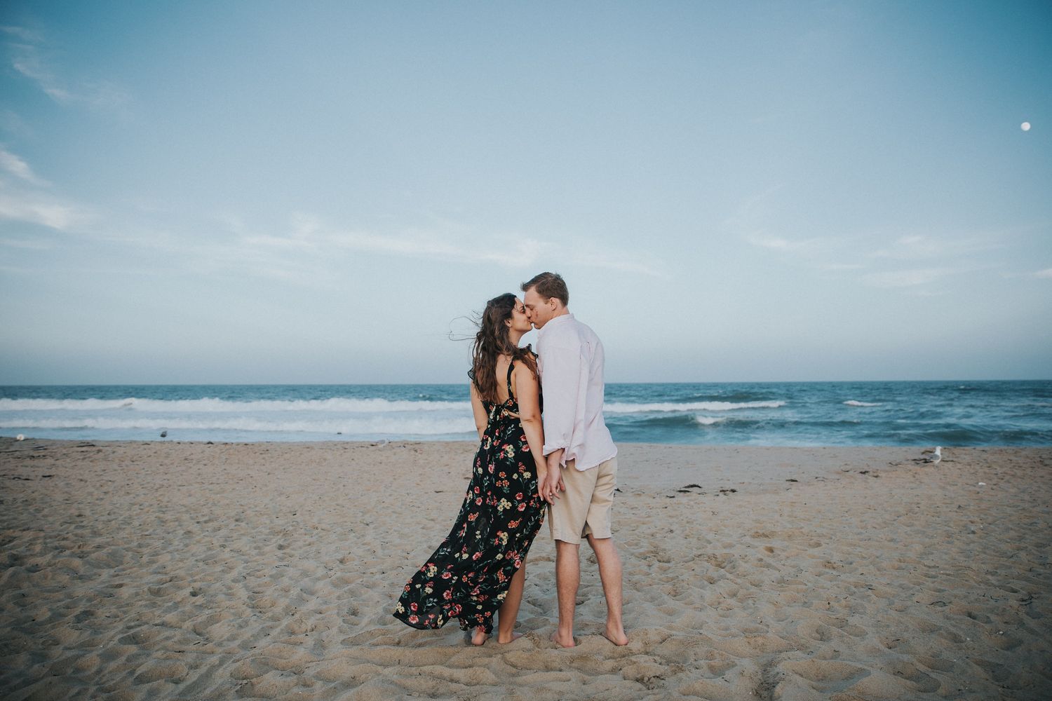 beach engagement session in asbury park nj