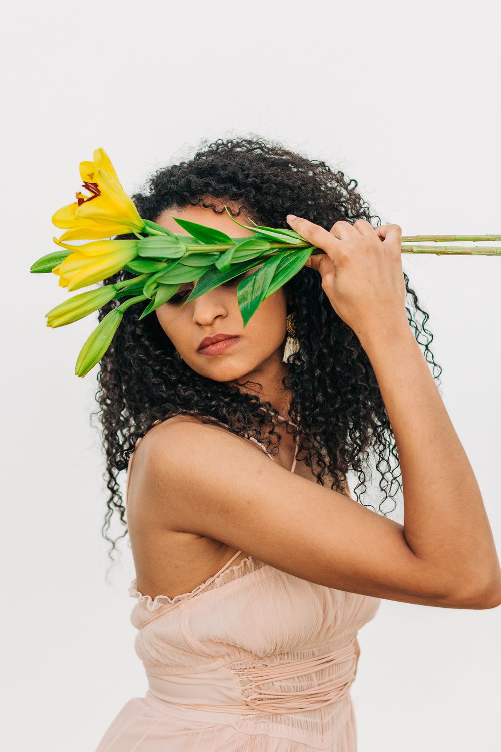 Editorial Girl with Flowers Portrait Photography in Jacksonville Florida by Barry Mickler