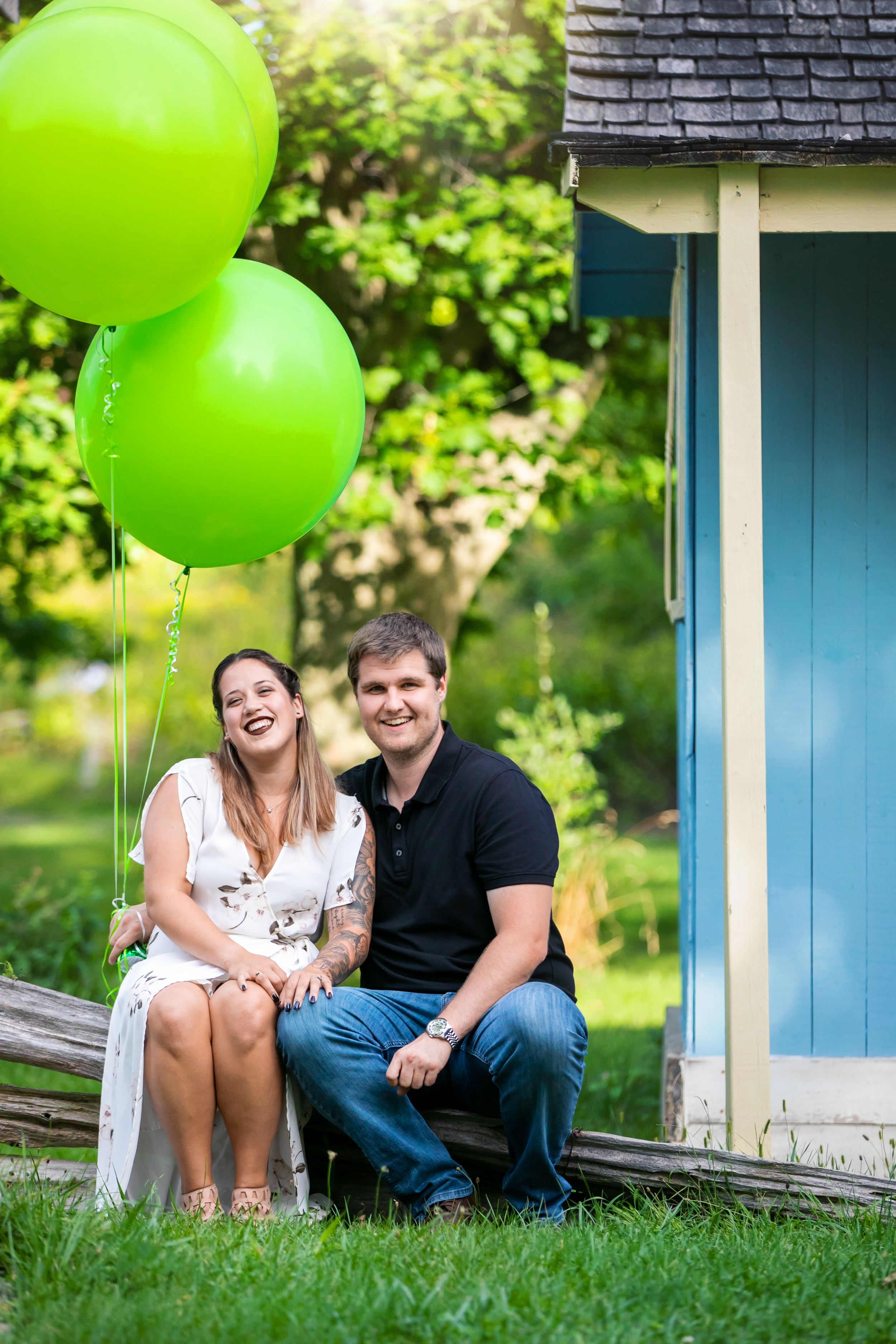Cute and quirky engagement photos at Fanshawe Conservation Area London Ontario by wedding photographer Shawn Van Daele