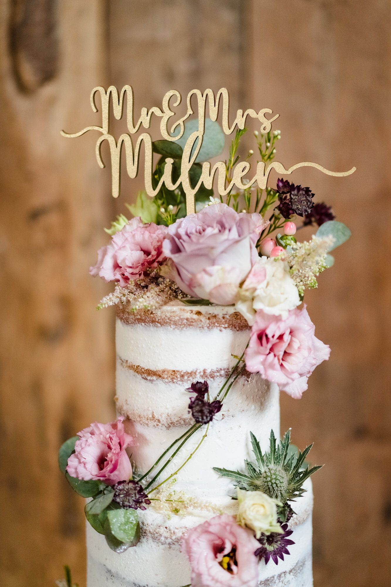 Essex wedding semi naked cake