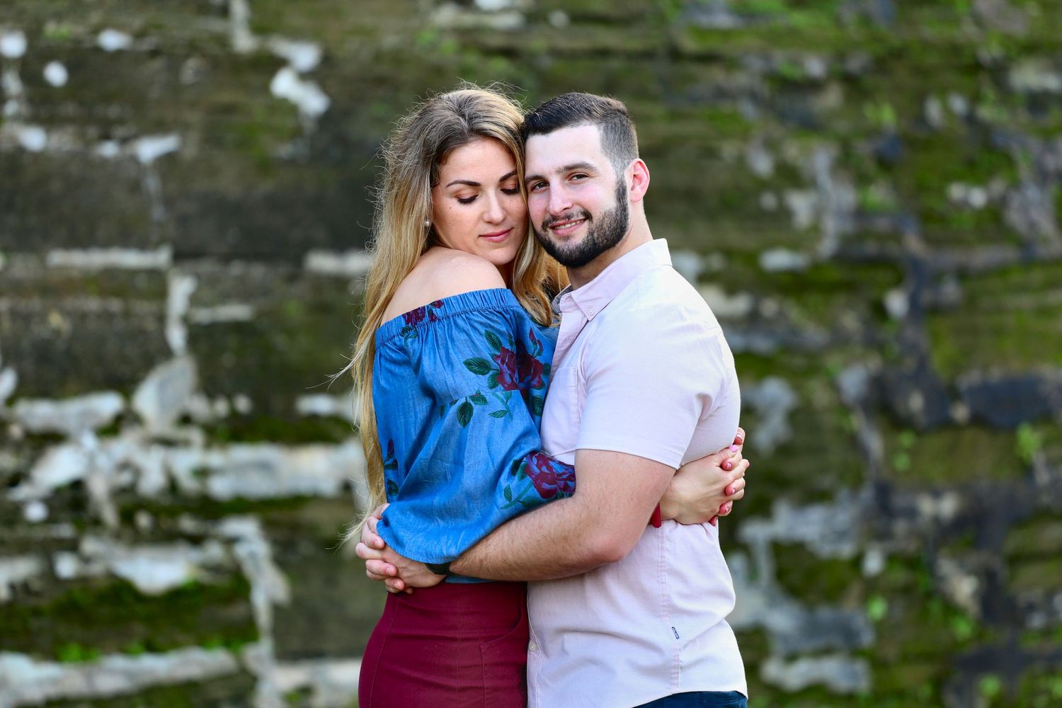 A Couple hugging together.