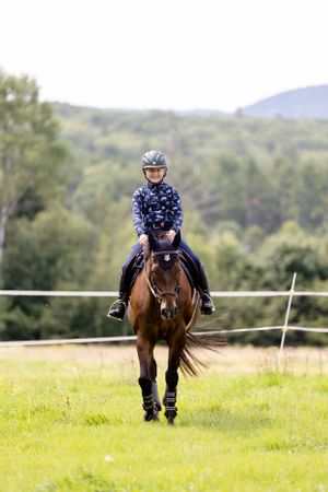 young equestrian off the track thoroughbred horse horseback riding equestrian English tack