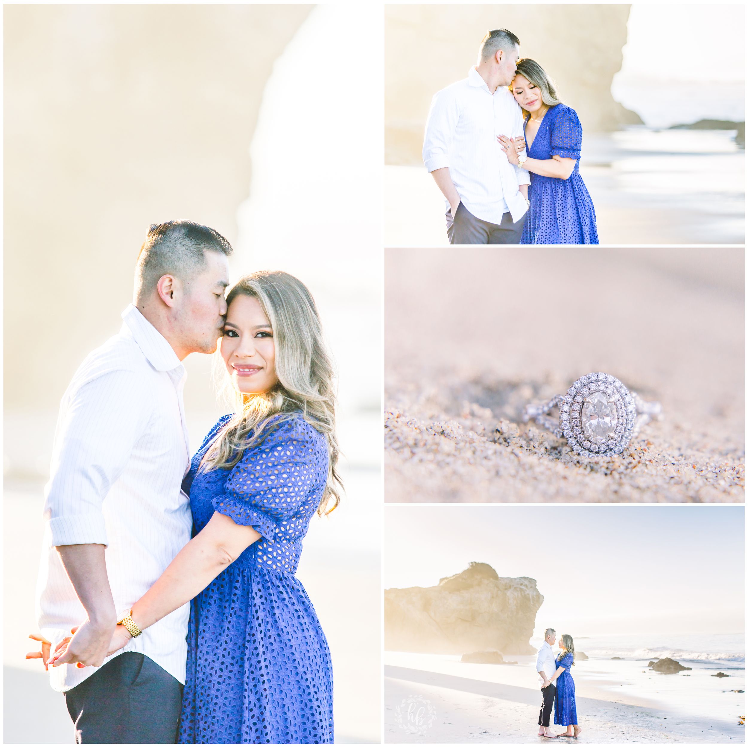 Malibu beach engagement photos