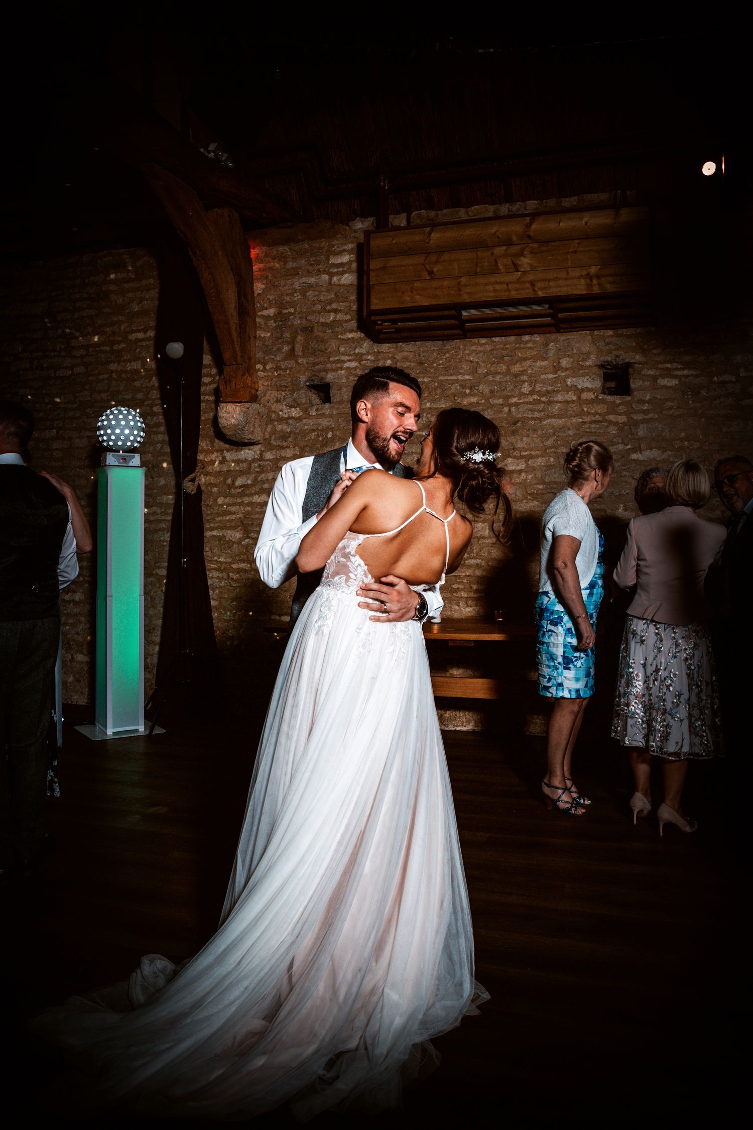 groom singing to bride during first dance
