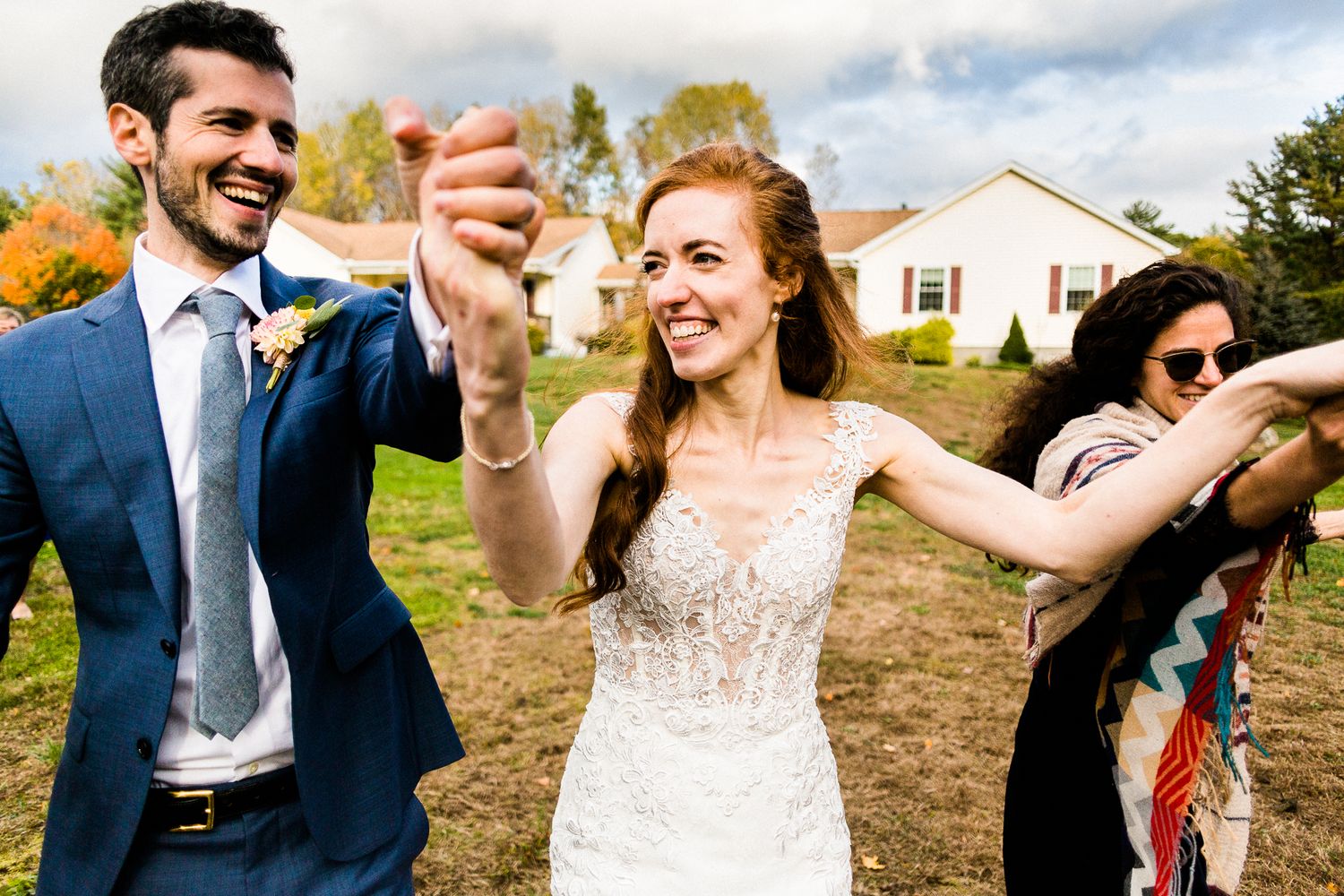 horah dance at outdoor wedding
