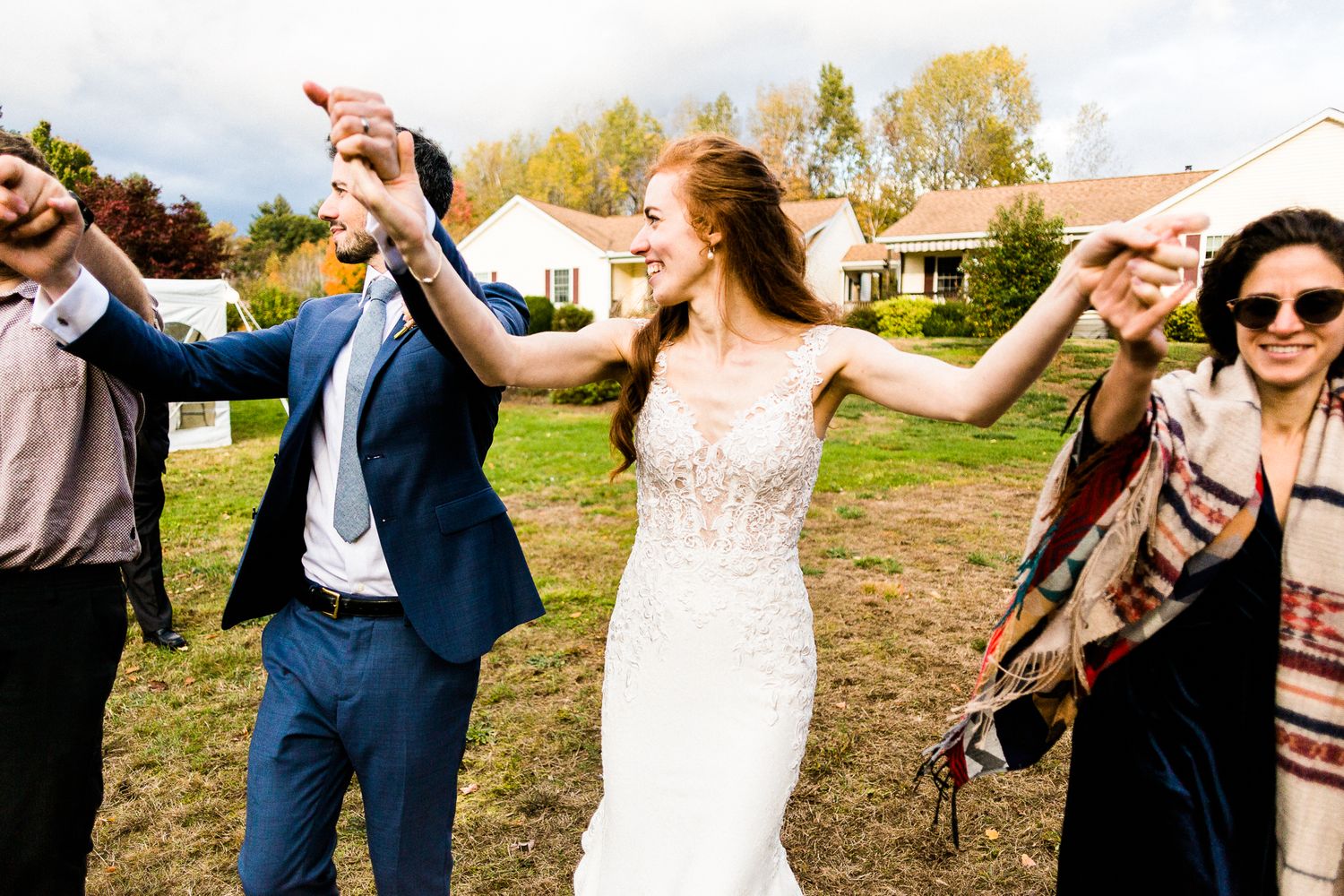horah dance at outdoor wedding