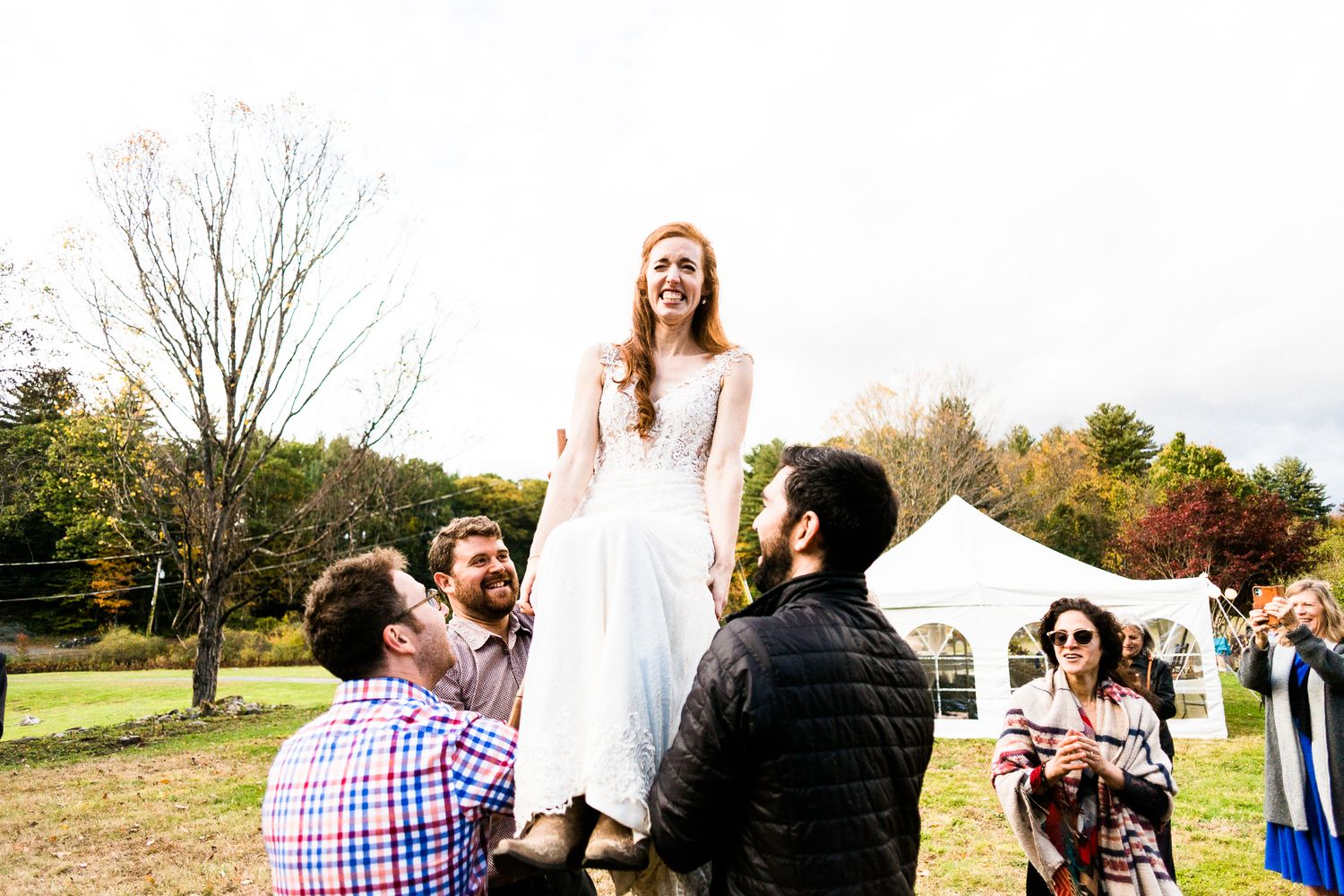 horah dance at outdoor wedding
