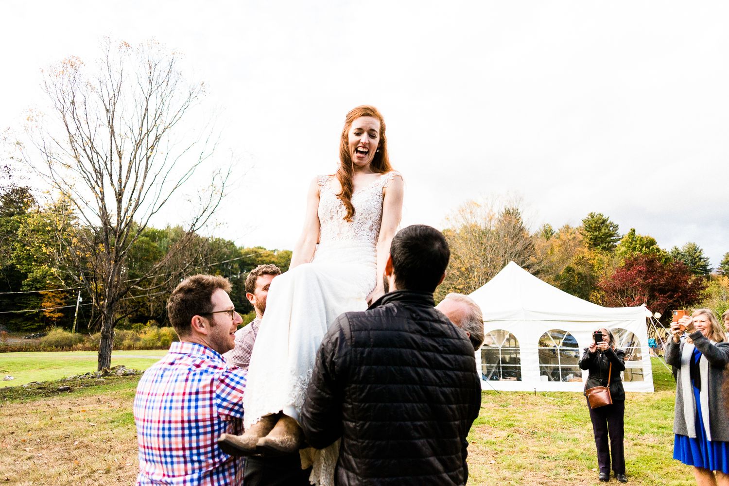 horah dance at outdoor wedding