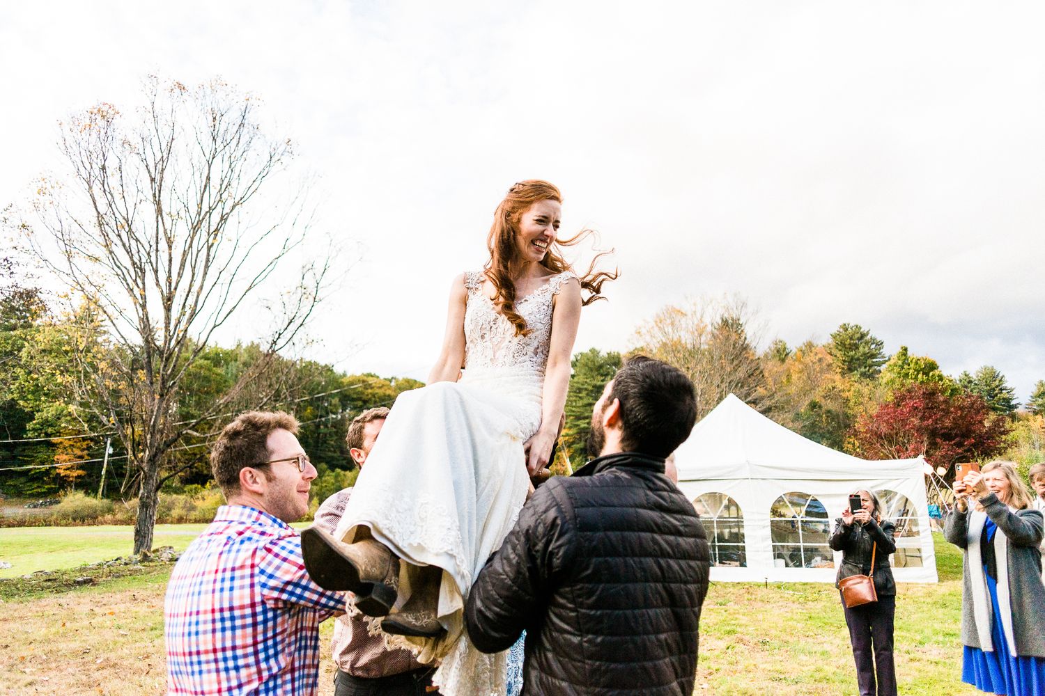 horah dance at outdoor wedding