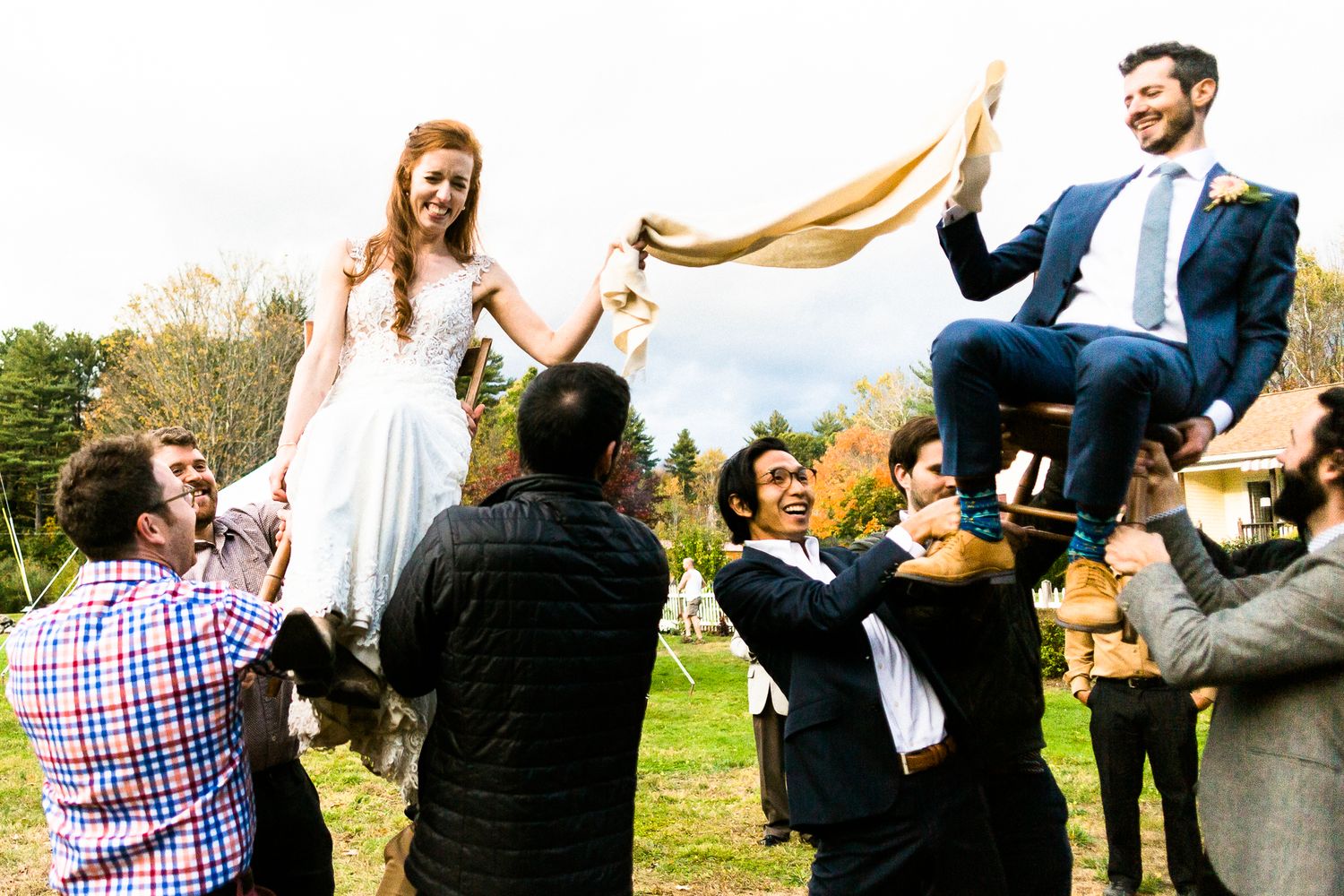 horah dance at outdoor wedding