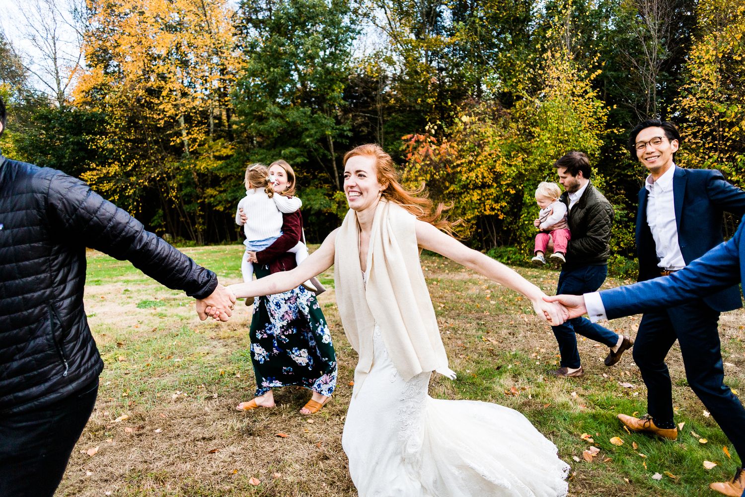 horah dance at outdoor wedding