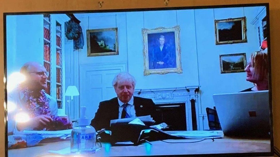 The Sunday Mirror has published a picture of Mr Johnson at the quiz, which it said was on 15 December