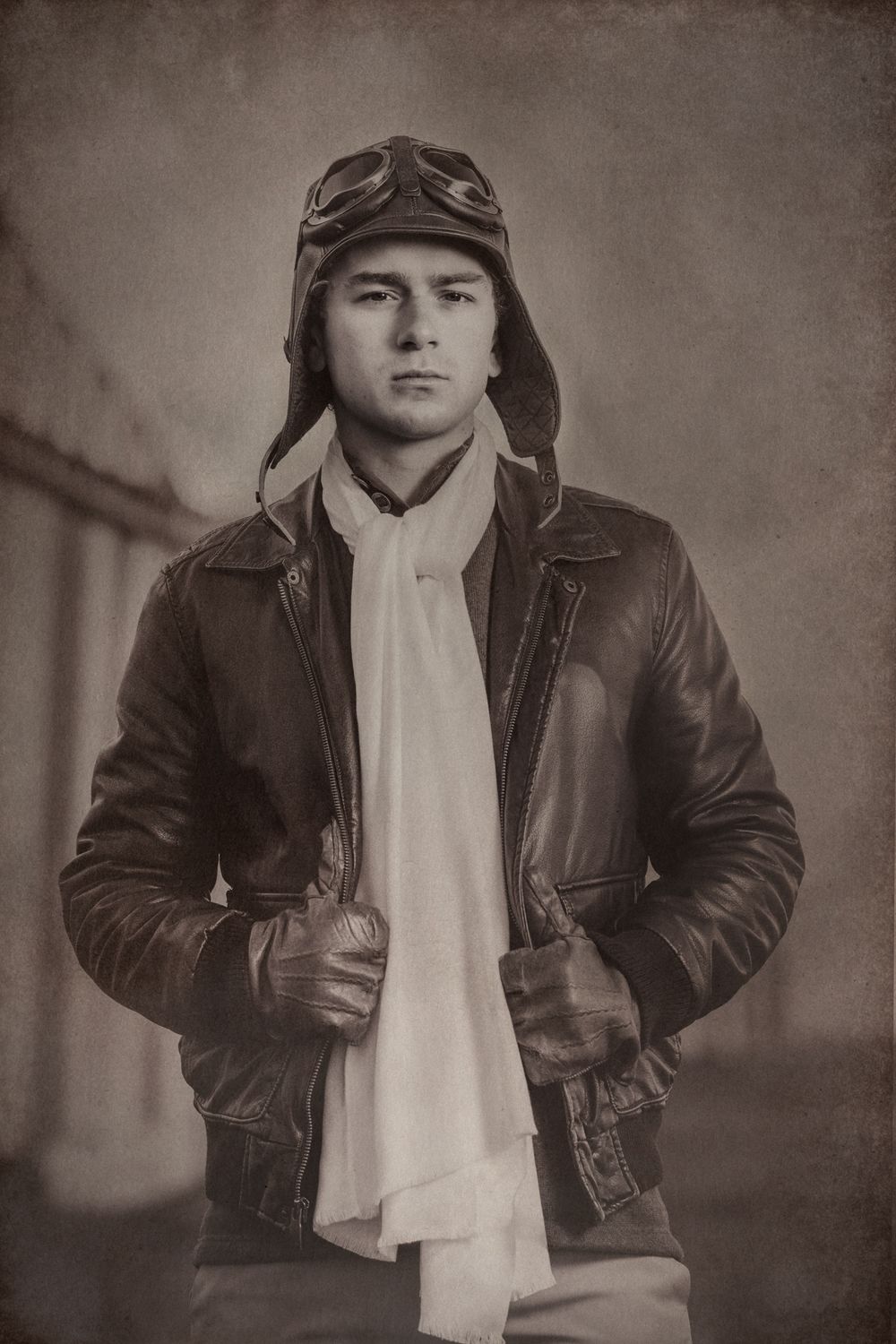 Stylized Photo Shoot of pre 1930's aviator