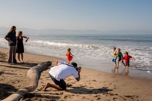 Photographer in action pacific coast Mexico Puerto Vallarta