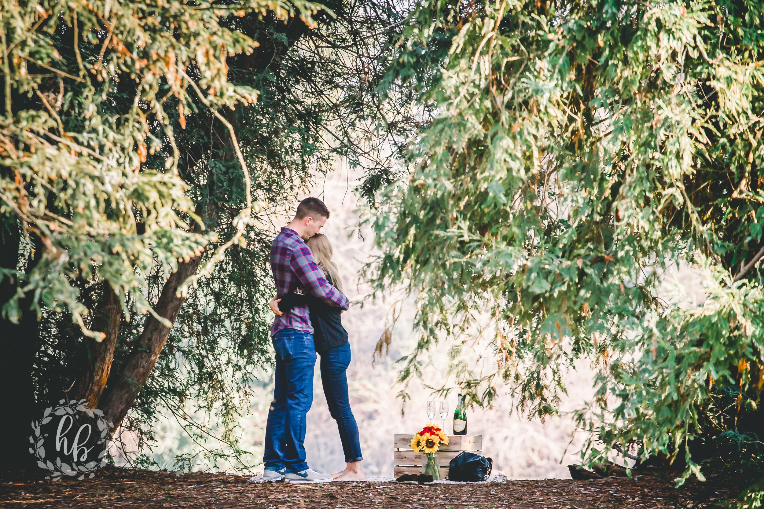 lakeside proposal engagement photos