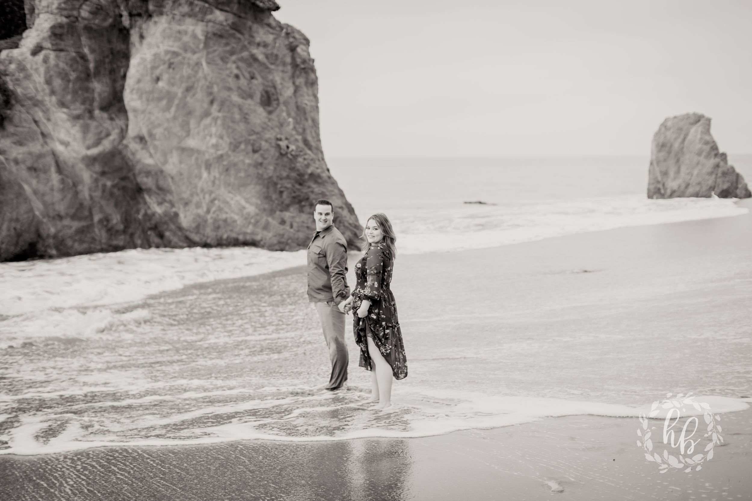 Malibu beach engagement photos