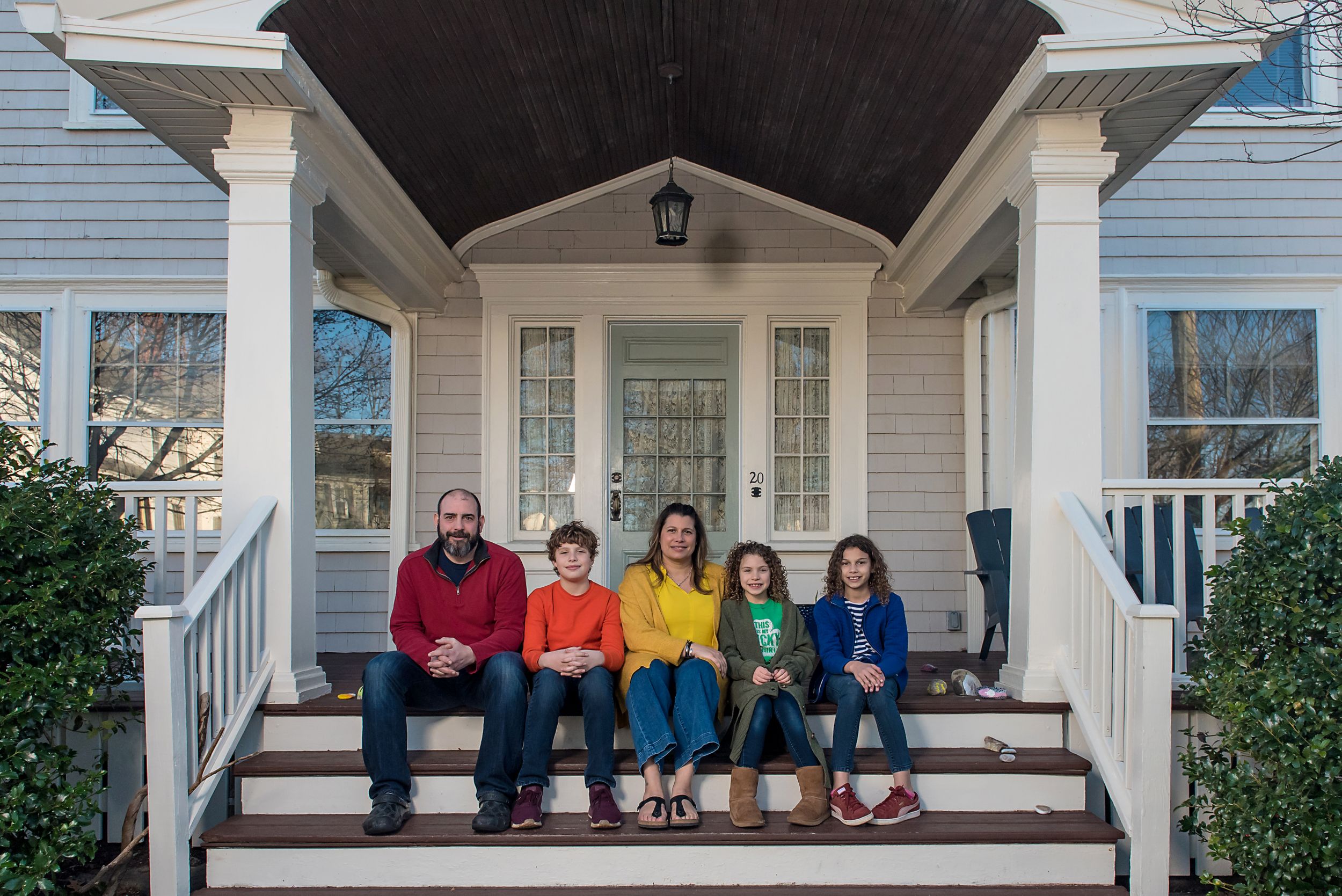 The Tasty owner's Mike and Nina Peters at home with their children in Plymouth MA