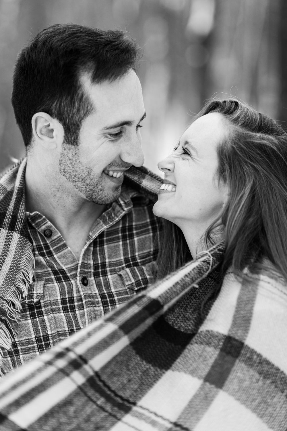 Winter and snow couple engagement in Harrisonburg Virginia