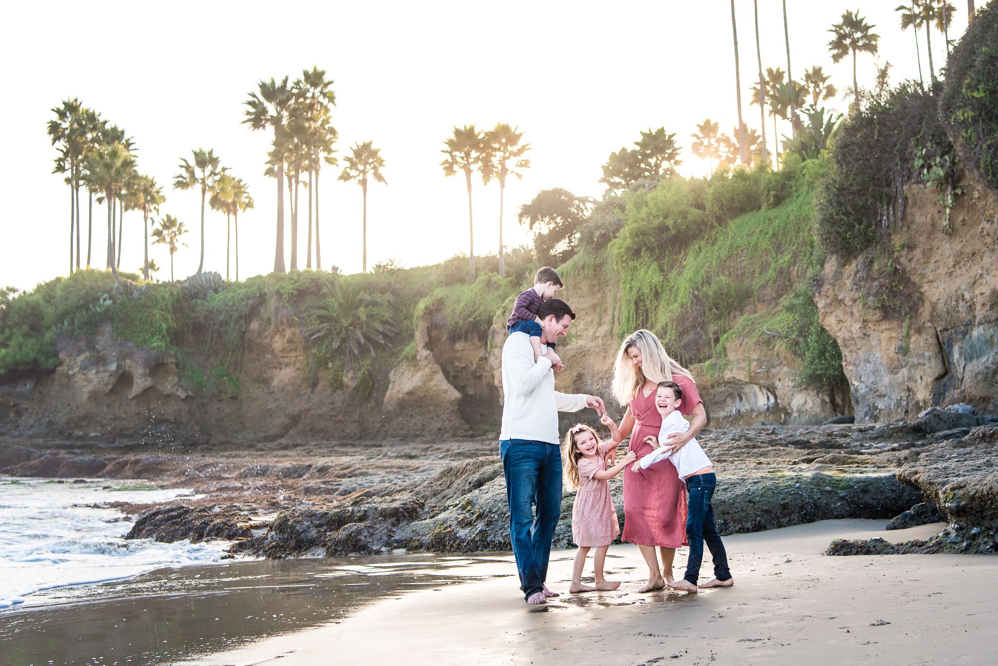Image of family on the beach in Laguna Beach, CA
