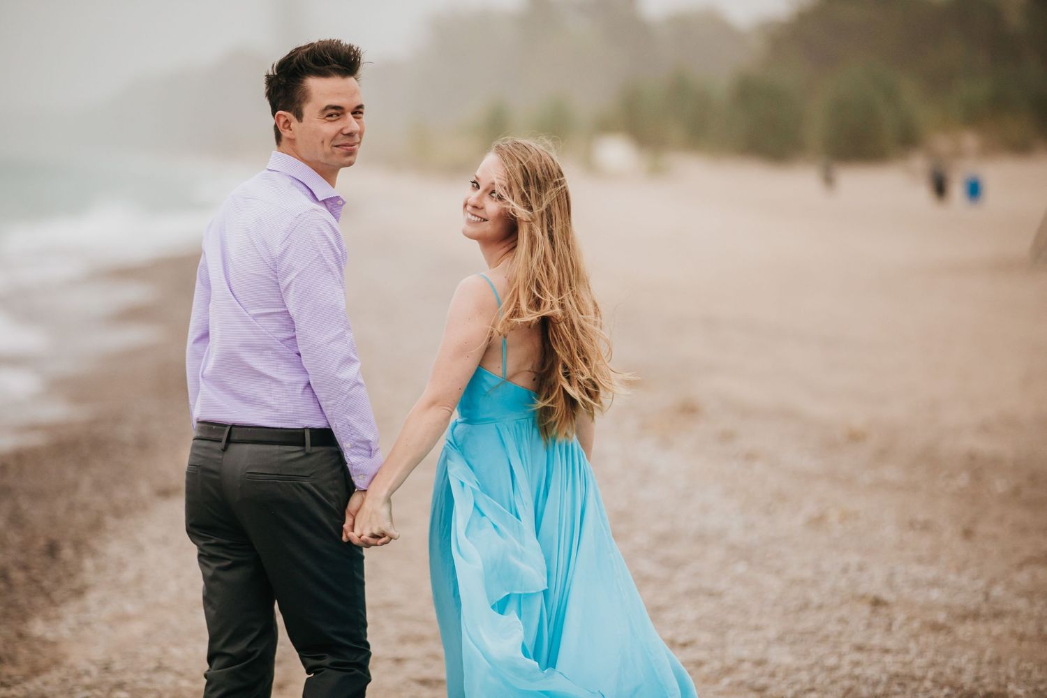 Grand Bend Beach Ontario engagement photos by Shawn Van Daele