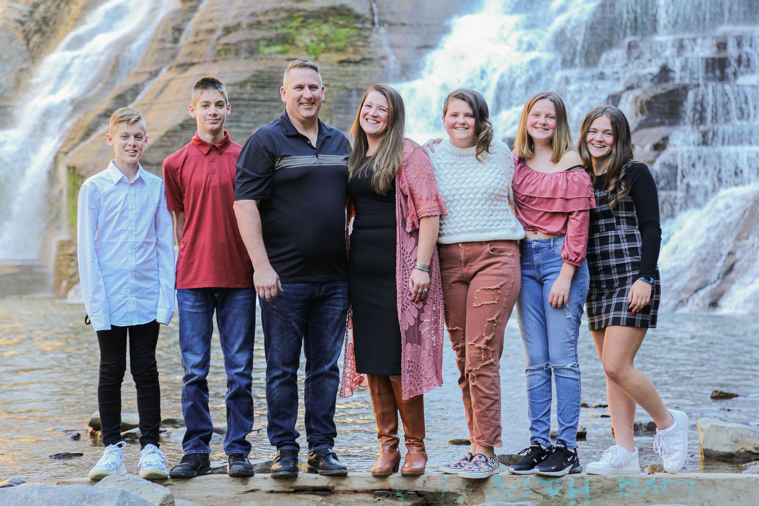 family photo at ithaca falls