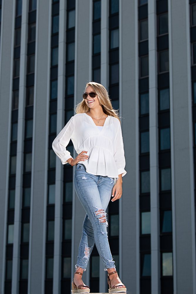 Skyscraper, Urban Portrait, senior photos, Rochester, MN, Kathleen Murphy Photos.