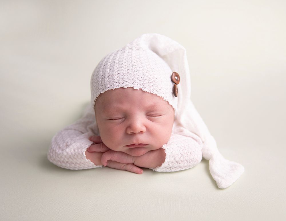 Newborn baby boy with hat Erie Pennsylvania photography