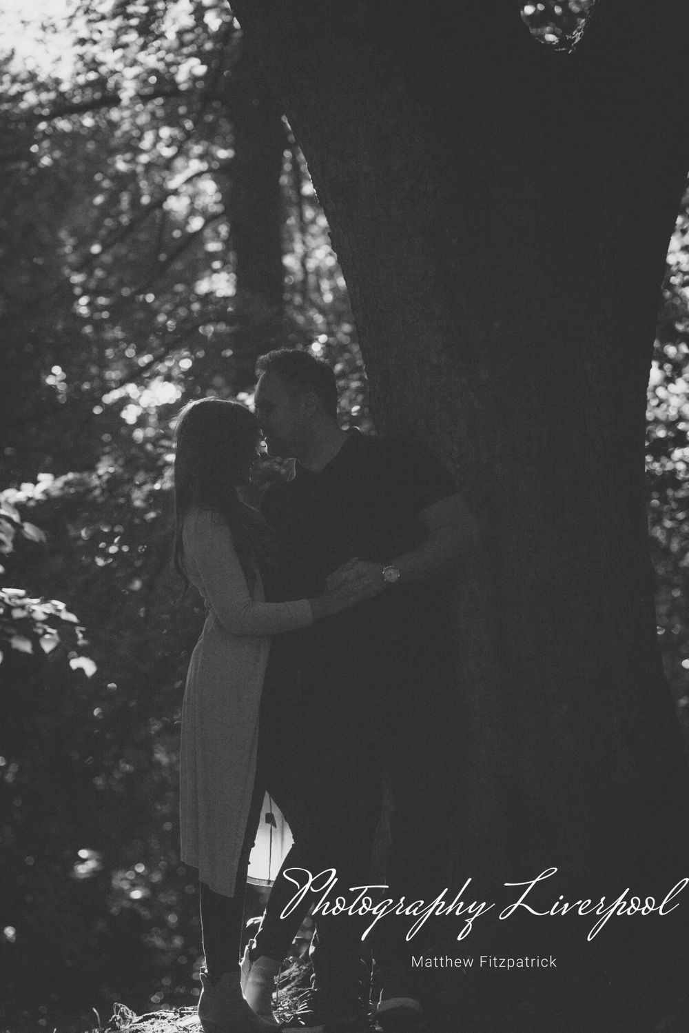 Black & White Naturally posed engagement photography at Sefton Park by Photography Liverpool Wedding Photographer