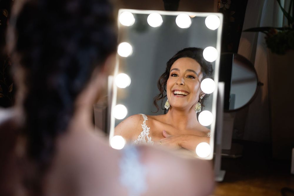 Bride getting ready the Firehouse Chicago wedding venue