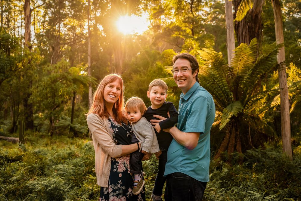 Family portrait at Selby in bush