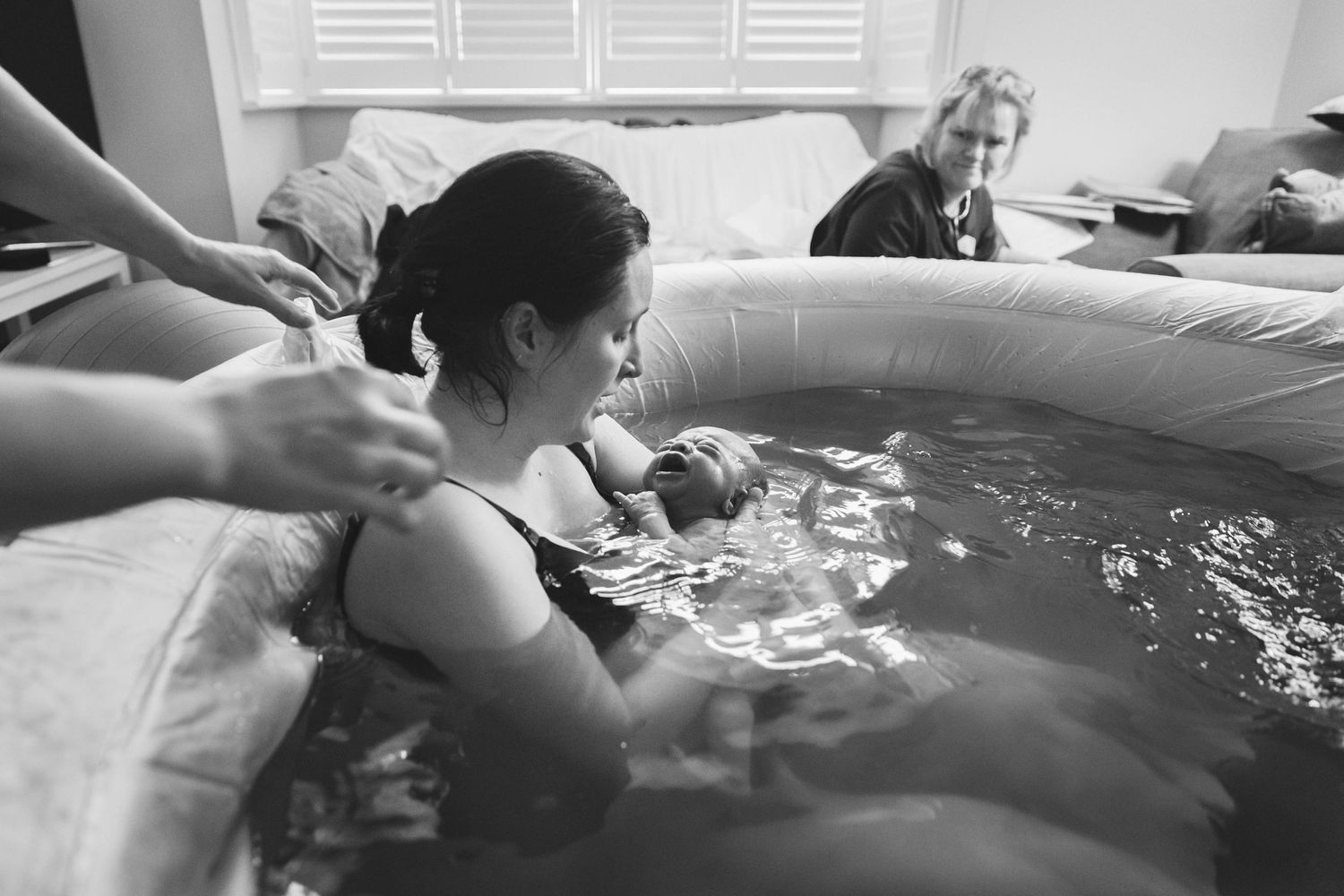 new baby born water birth at home