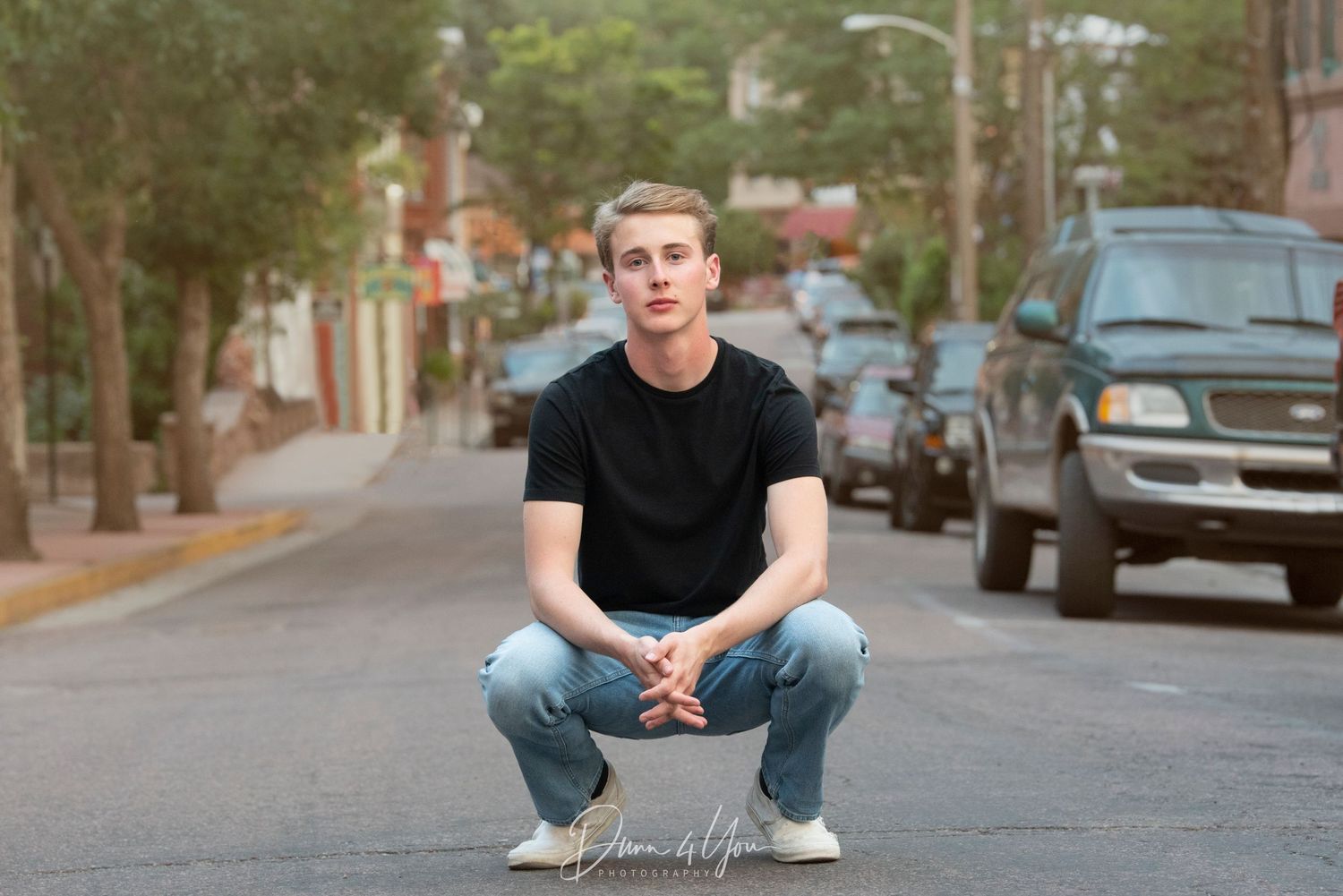 High School Senior Boy posing in Manitou Springs,CO