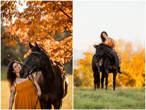 Equestrian photoshoot fall foliage session