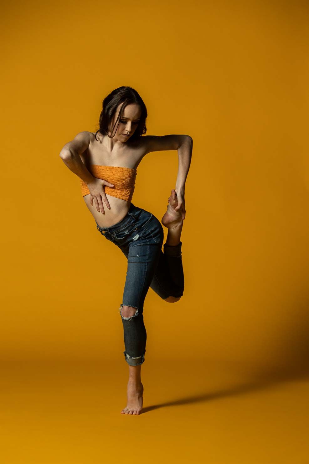 Studio Photo, Dance Model, Dance by aKaiserPhoto, Dancer, Contemporary Dancer, Yellow Dance